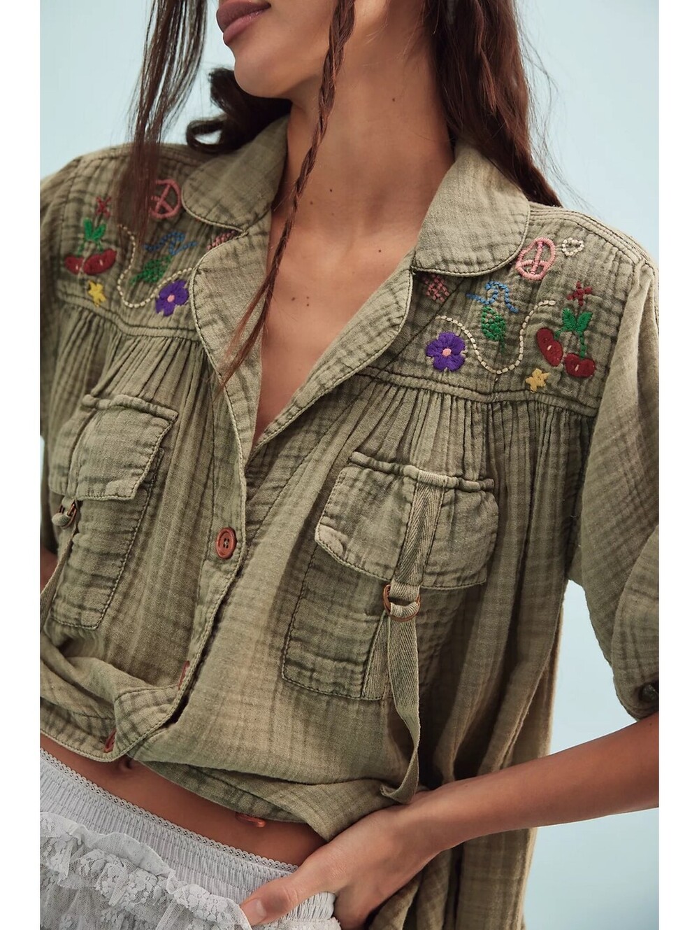FREE PEOPLE Tracking Trails Shirt Dress - Picture 3 of 8